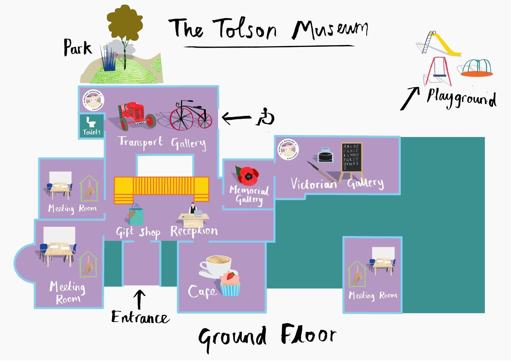 An illustrated map of Tolson Museum.
