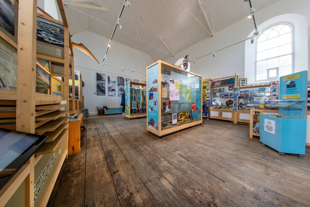 A gallery at the West Bay Discovery Centre.